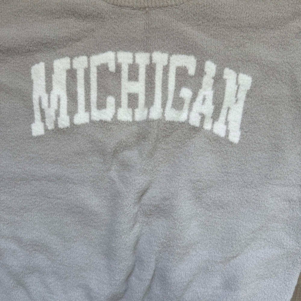 Thread & Supply Michigan Gray Dorm Stretchy Cozy Vintage Vibes Women’s Sweater - Picture 3 of 6